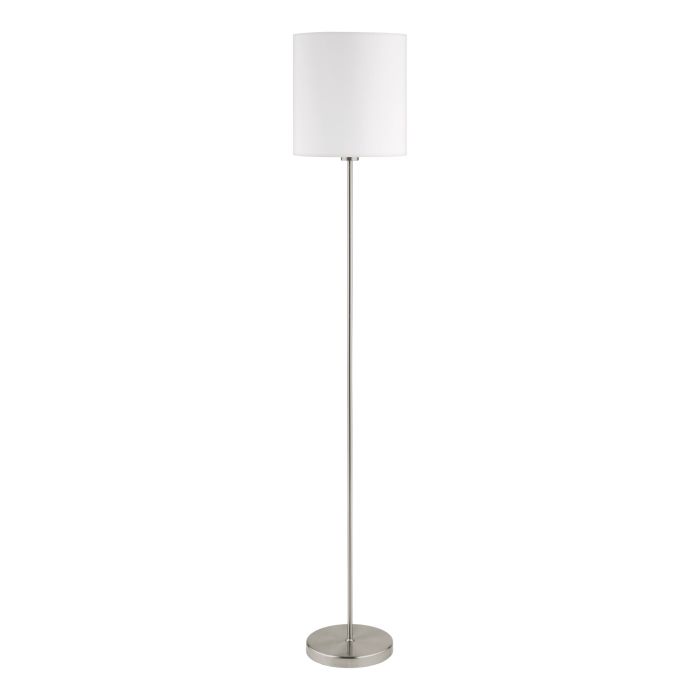 Carregue imagem no visualizador da galeriaCandeeiro de Pé PASTERI com Base Níquel Mate e Abajur Branco
