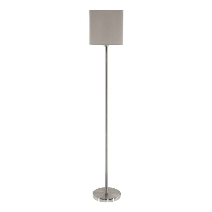 Carregue imagem no visualizador da galeriaCandeeiro de Pé PASTERI com Base Níquel Mate e Abajur Taupe
