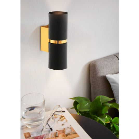Aplique de Parede LED Preto e Dourado PASSA EGLO