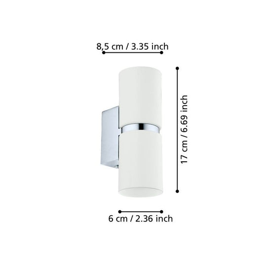 Aplique de Parede LED Branco com Suporte Cromado PASSA EGLO