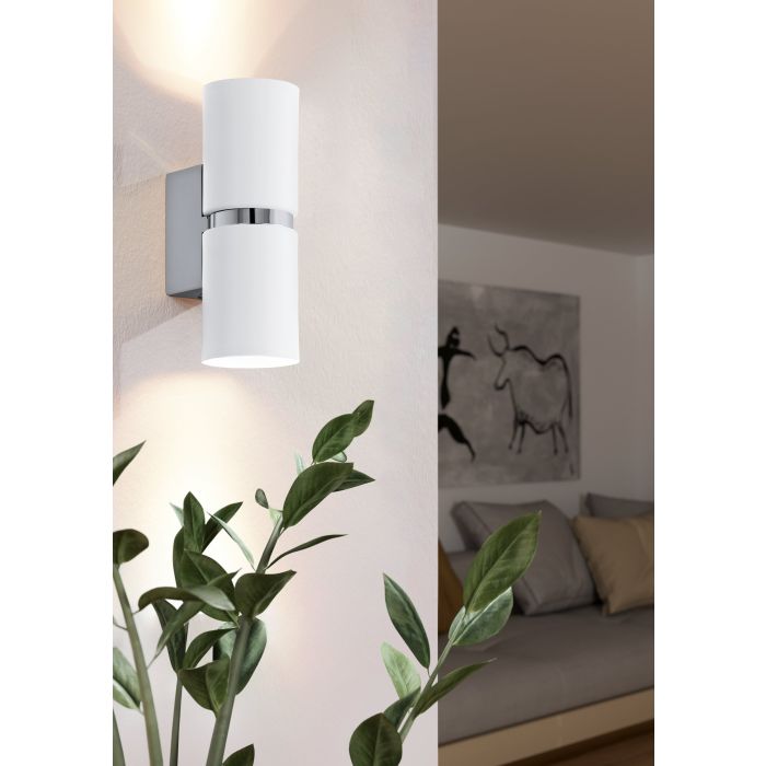 Load image into Gallery viewer, Aplique de Parede LED Branco com Suporte Cromado PASSA EGLO
