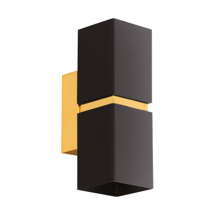 Carregue imagem no visualizador da galeriaAplique de Parede LED Preto e Dourado PASSA EGLO
