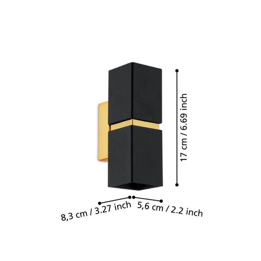 Aplique de Parede LED Preto e Dourado PASSA EGLO