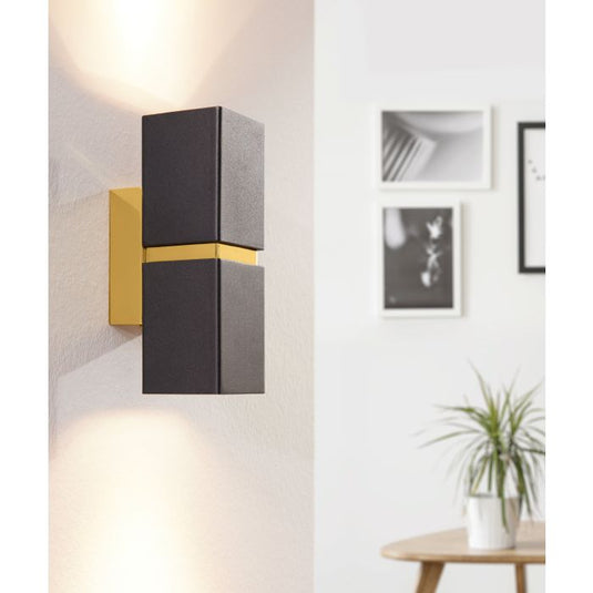 Aplique de Parede LED Preto e Dourado PASSA EGLO