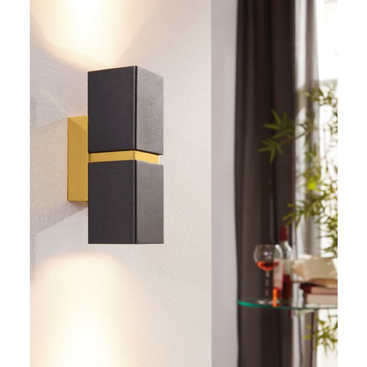 Aplique de Parede LED Preto e Dourado PASSA EGLO