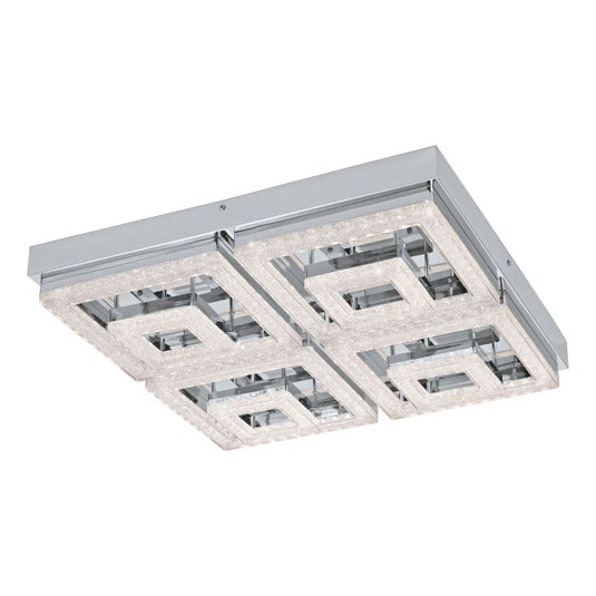 Candeeiro de Teto LED Quadrado Cromado com Cristais FRADELO EGLO