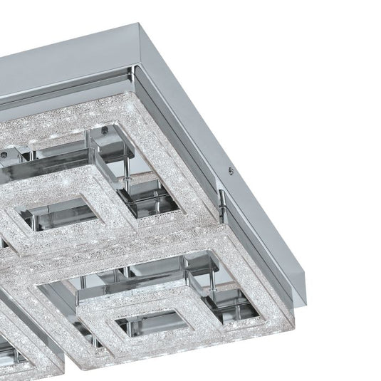 Candeeiro de Teto LED Quadrado Cromado com Cristais FRADELO EGLO