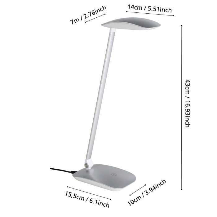 Load image into Gallery viewer, Candeeiro de Mesa LED com USB e Luz Regulável CAJERO EGLO
