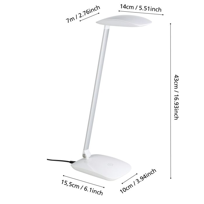 Chargez l'image dans la visionneuse de la galerie, Candeeiro de Mesa LED com USB e Braço Ajustável CAJERO EGLO
