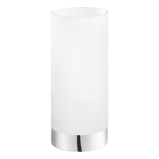 Candeeiro de Mesa com Vidro Acetinado Branco e Base Cromada DAMASCO 1 EGLO