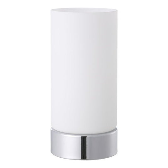Candeeiro de Mesa com Vidro Acetinado Branco e Base Cromada DAMASCO 1 EGLO