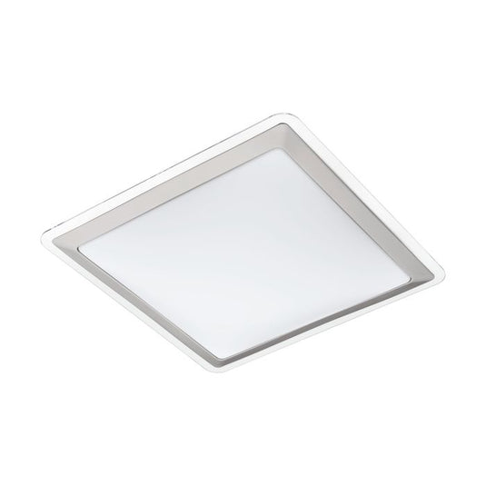 Plafon LED Quadrado 34x34 cm Branco e Prata COMPETA 1 EGLO