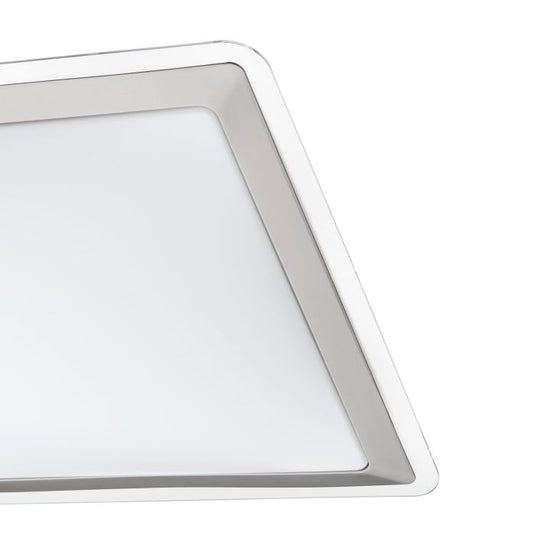 Plafon LED Quadrado 34x34 cm Branco e Prata COMPETA 1 EGLO