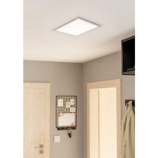 Plafon LED Quadrado 34x34 cm Branco e Prata COMPETA 1 EGLO