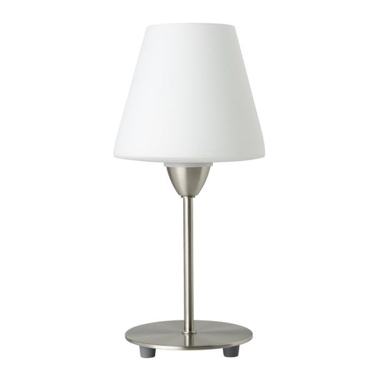 Candeeiro de Mesa com Base Níquel Mate e Abajur em Vidro Opalino DAMASCO 1 EGLO