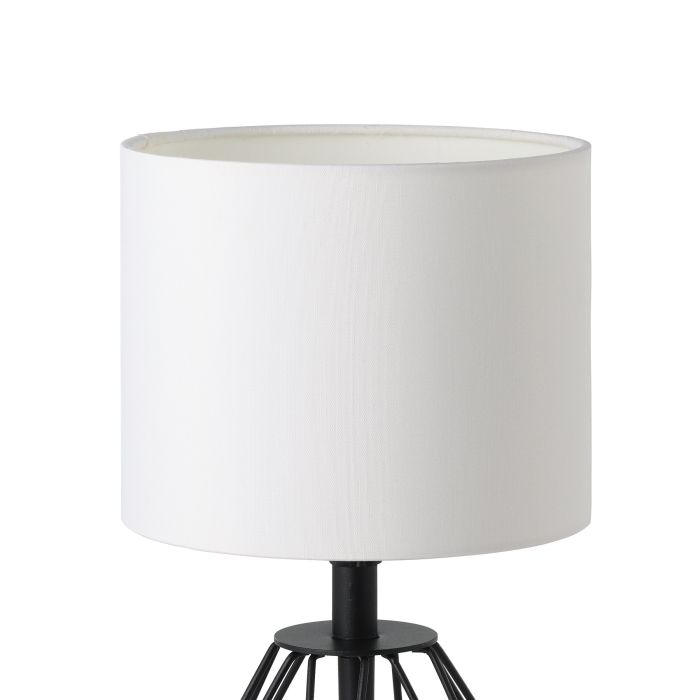 Cargue la imagen en el visor de la galería, Candeeiro de Mesa com Base Preta e Abajur Branco CARLTON 2 EGLO
