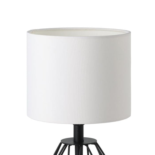 Candeeiro de Mesa com Base Preta e Abajur Branco CARLTON 2 EGLO