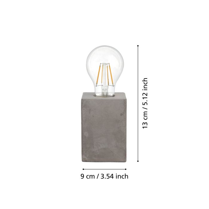 Carregue imagem no visualizador da galeriaCandeeiro de Mesa com Base em Betão Cinzento PRESTWICK EGLO

