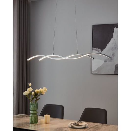Candeeiro de Teto LED Suspenso em Metal Cromado 120cm LASANA 2 EGLO