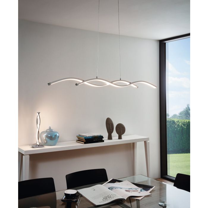 Load image into Gallery viewer, LASANA 2 Candeeiro de Teto LED Suspenso em Metal Cromado 120cm
