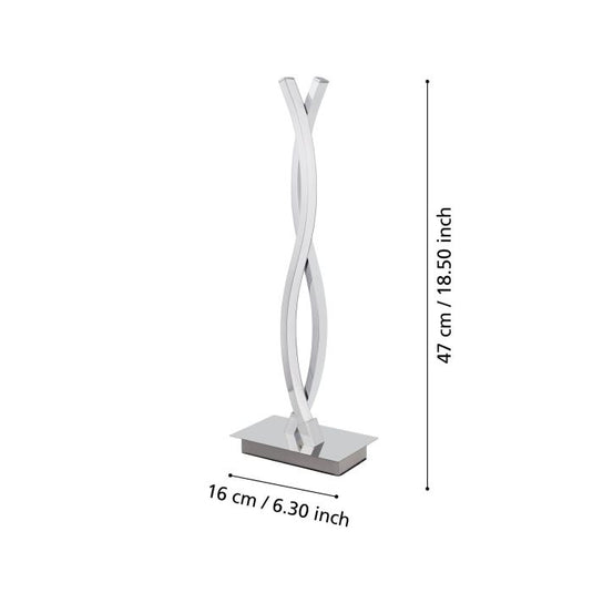 Candeeiro de Mesa LED com Dois Perfis Curvos em Metal Cromado LASANA 2 EGLO