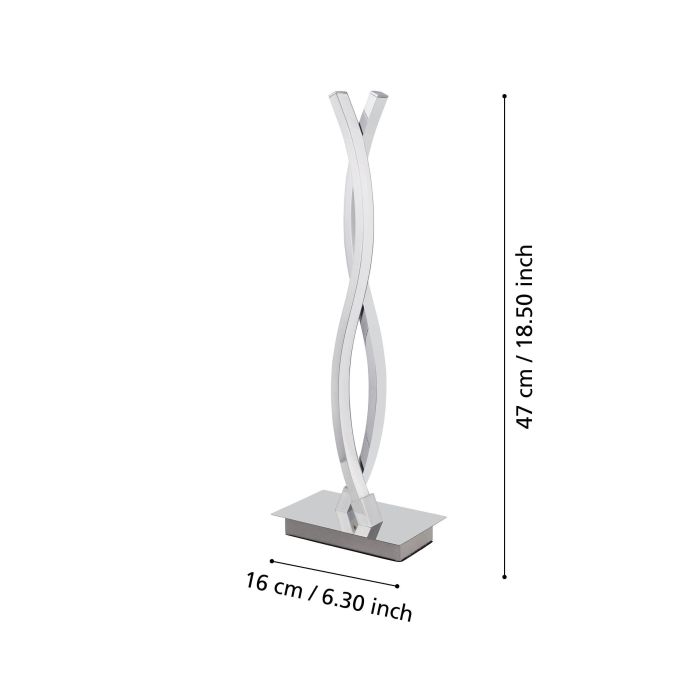 Chargez l'image dans la visionneuse de la galerie, Candeeiro de Mesa LED com Dois Perfis Curvos em Metal Cromado LASANA 2 EGLO
