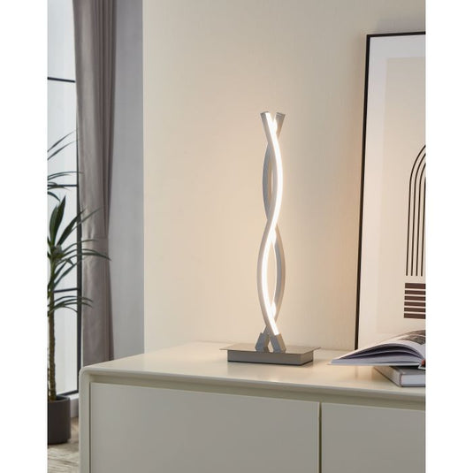 Candeeiro de Mesa LED com Dois Perfis Curvos em Metal Cromado LASANA 2 EGLO