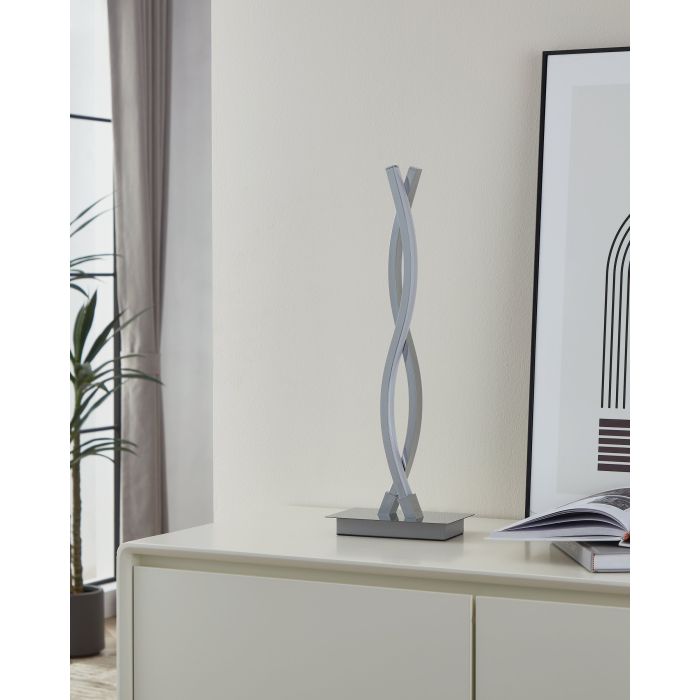 Chargez l'image dans la visionneuse de la galerie, Candeeiro de Mesa LED com Dois Perfis Curvos em Metal Cromado LASANA 2 EGLO
