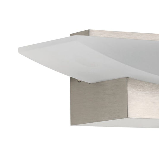 Aplique de Parede LED em Alumínio Níquel Mate com Abajur Branco METRASS EGLO