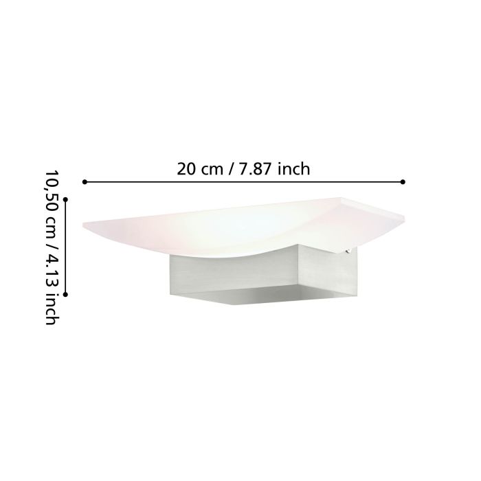 Cargue la imagen en el visor de la galería, Aplique de Parede LED em Alumínio Níquel Mate com Abajur Branco METRASS EGLO

