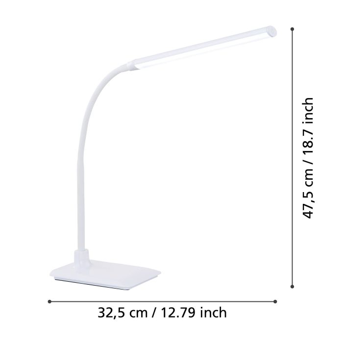 Carregue imagem no visualizador da galeriaCandeeiro de Mesa com LED Branco Neutro e Cabeça Ajustável LAROA EGLO
