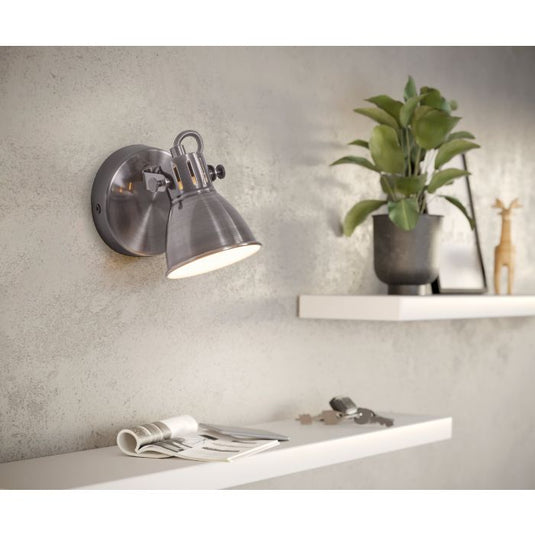 Foco LED de Parede e Teto com Suporte Metálico Níquel SERAS EGLO