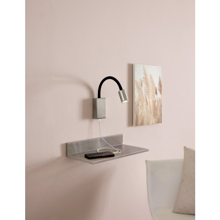 Chargez l'image dans la visionneuse de la galerie, Aplique de Parede LED com Porta USB e Pescoço Ajustável TAZZOLI EGLO
