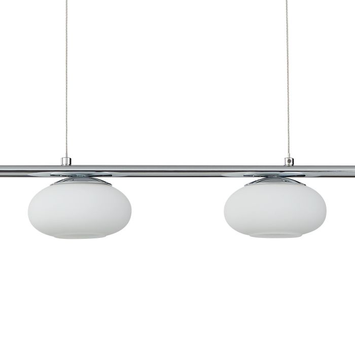 Carregue imagem no visualizador da galeriaCandeeiro de teto suspenso com 4 abajures de vidro opalino ALEANDRO 1 EGLO

