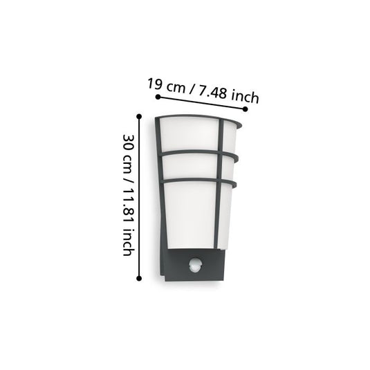Aplique de Parede Exterior com Sensor Movimento e LED BREGANZO 1 EGLO