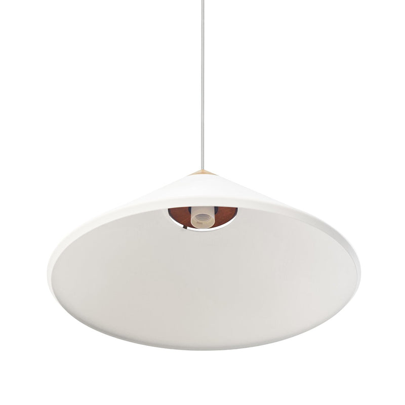 Load image into Gallery viewer, Candeeiro Suspenso Cone Branco com Madeira e Latão Kinto NORDLUX
