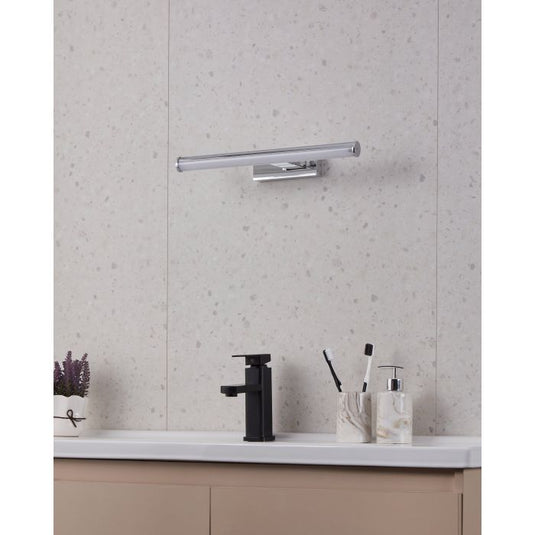 Aplique de Parede LED com Painel Branco e Metal Cromado VADUMI EGLO