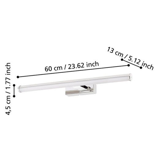 Aplique de Parede LED com Painel Branco e Metal Cromado VADUMI EGLO