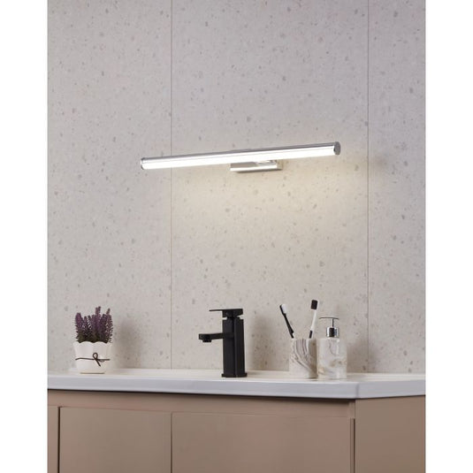 Aplique de Parede LED com Painel Branco e Metal Cromado VADUMI EGLO