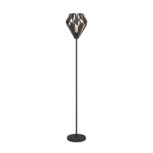 Candeeiro de pé com base linear e abajur de metal preto CARLTON 1 EGLO