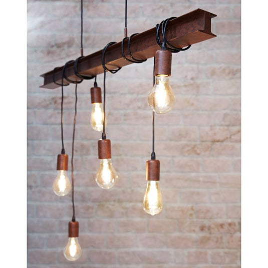 Candeeiro de teto com barra de metal castanho-ferrugem TOWNSHEND 4 EGLO