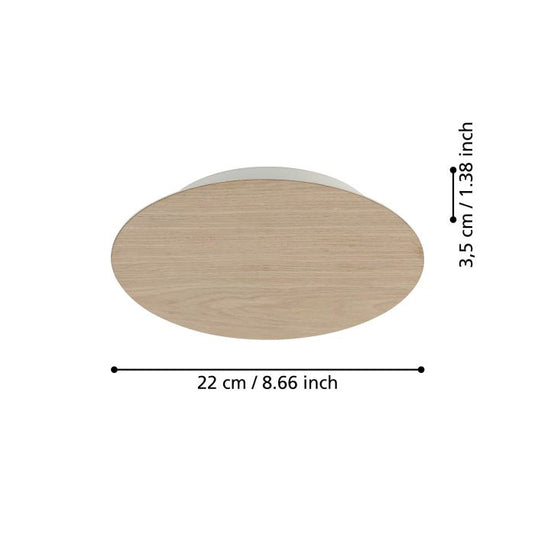 Aplique de Parede LED com Madeira e Acabamento Branco ALAMILO EGLO