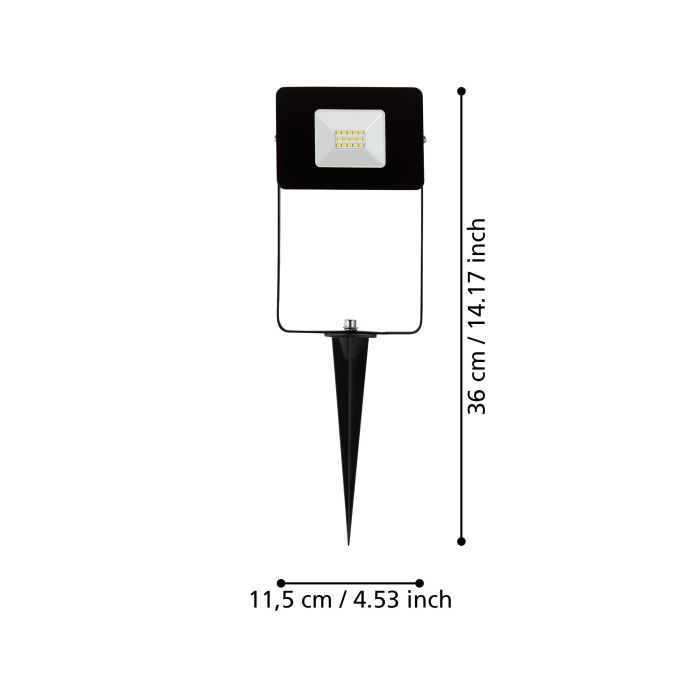 Cargue la imagen en el visor de la galería, Projetor exterior LED em alumínio preto FAEDO 4 EGLO
