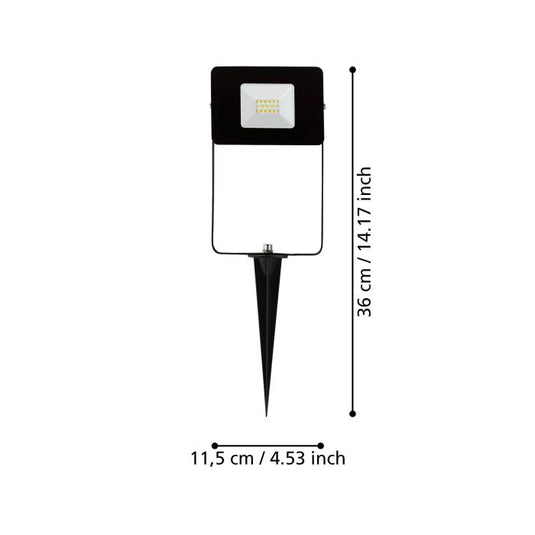 Projetor exterior LED em alumínio preto FAEDO 4 EGLO