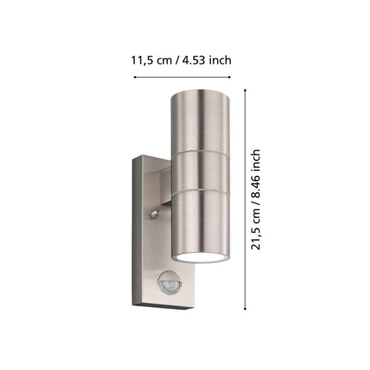 Aplique LED Exterior em Aço Inoxidável com Sensor RIGA 5 EGLO