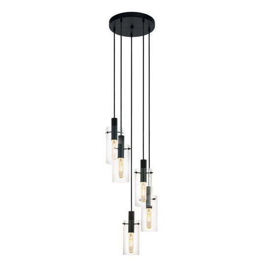 Candeeiro de teto com 5 cilindros de vidro transparente MONTEFINO EGLO