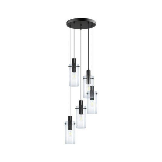 Candeeiro de teto com 5 cilindros de vidro transparente MONTEFINO EGLO