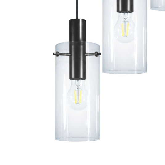Candeeiro de teto com 5 cilindros de vidro transparente MONTEFINO EGLO