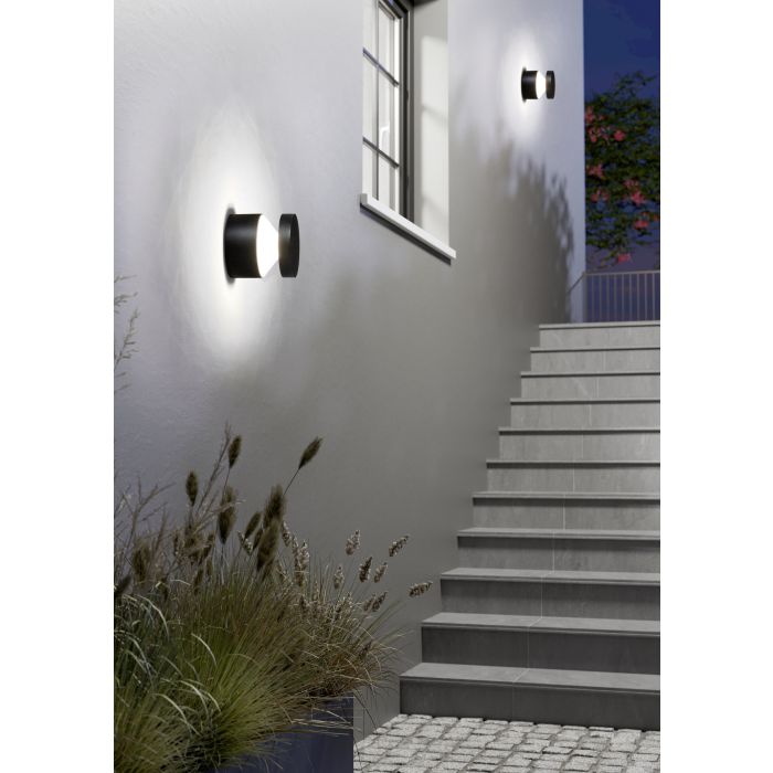 Load image into Gallery viewer, Aplique Exterior LED em Alumínio Fundido Preto MELZO EGLO
