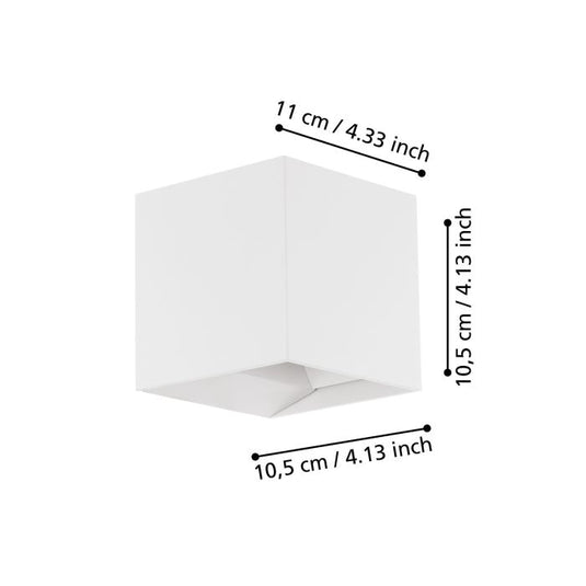 Aplique de Exterior LED com Corpo Quadrado em Alumínio Branco CALPINO EGLO